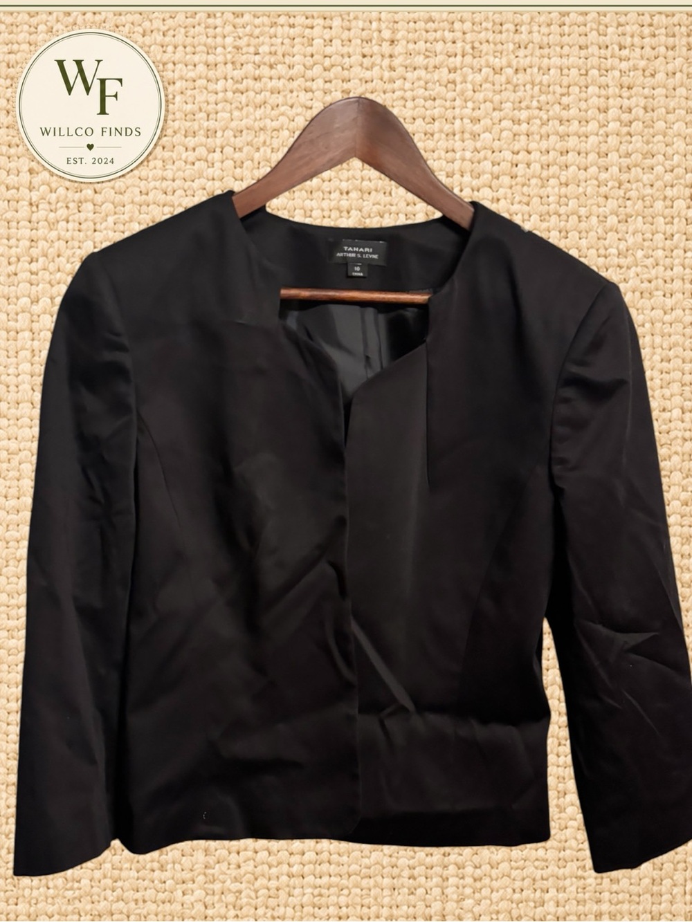 Tahari Arthur S. Levine Women’s Black Renee Lee Jacket Blazer Size 10 NWT